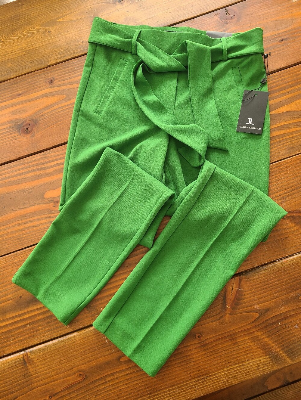 NWT Jules & Leopold Green Tie-Waist Pants - S